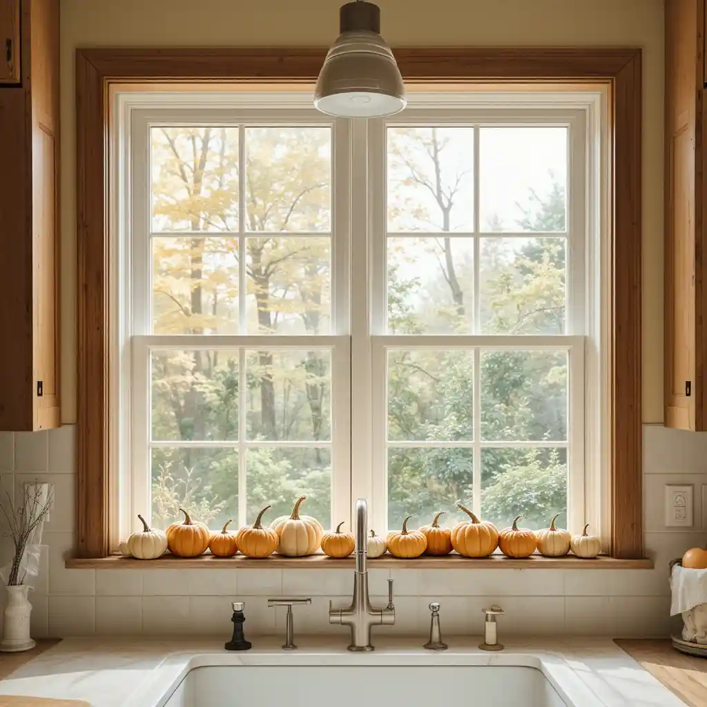  Fall Kitchen Window Decoration
