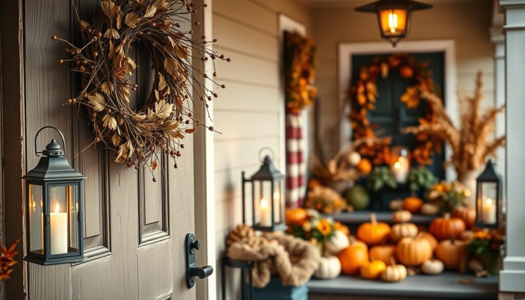 Fall Wreath and Lantern