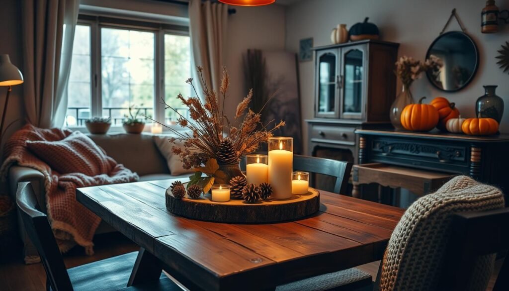 Fall theme room decoration table centrepiece