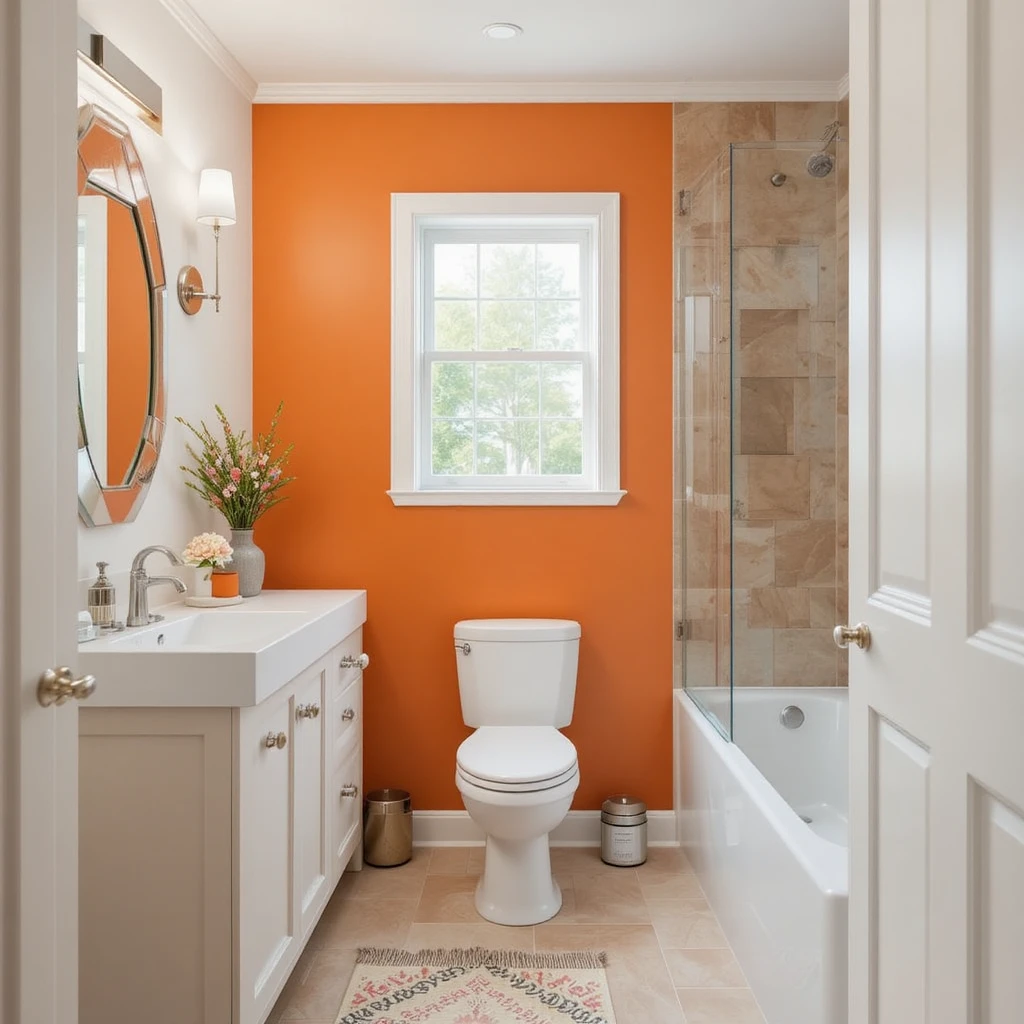 22 Stunning Orange Bathroom Ideas