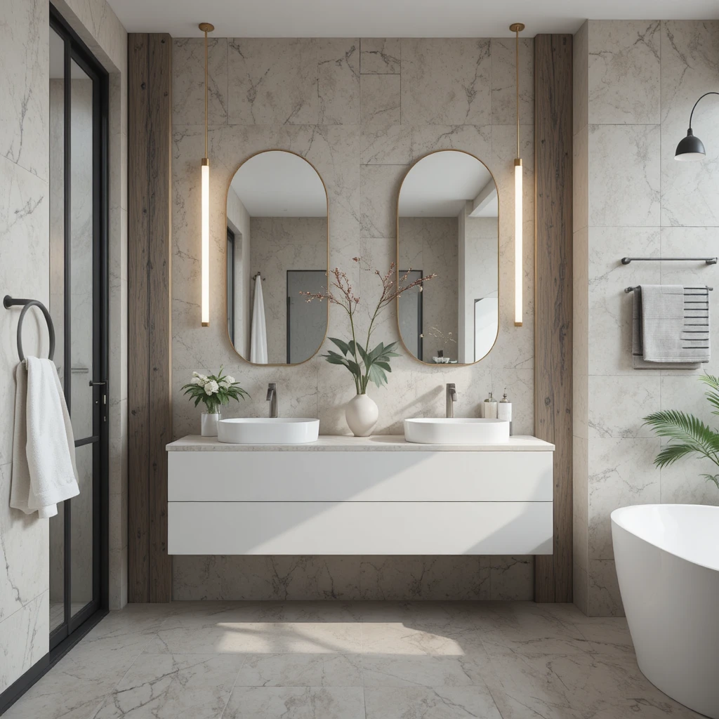 Neutral Large Bathroom Ideas