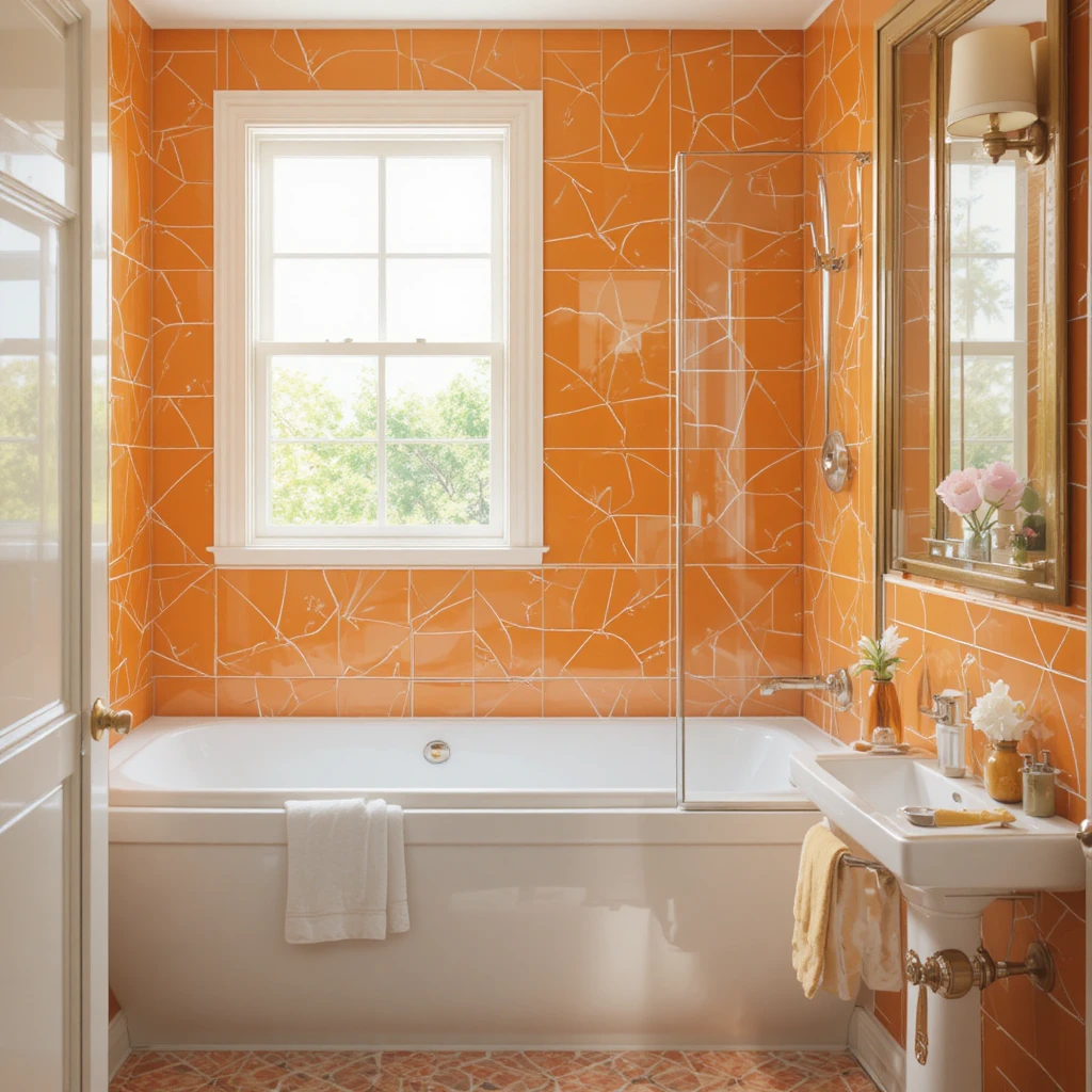 22 Stunning Orange Bathroom Ideas