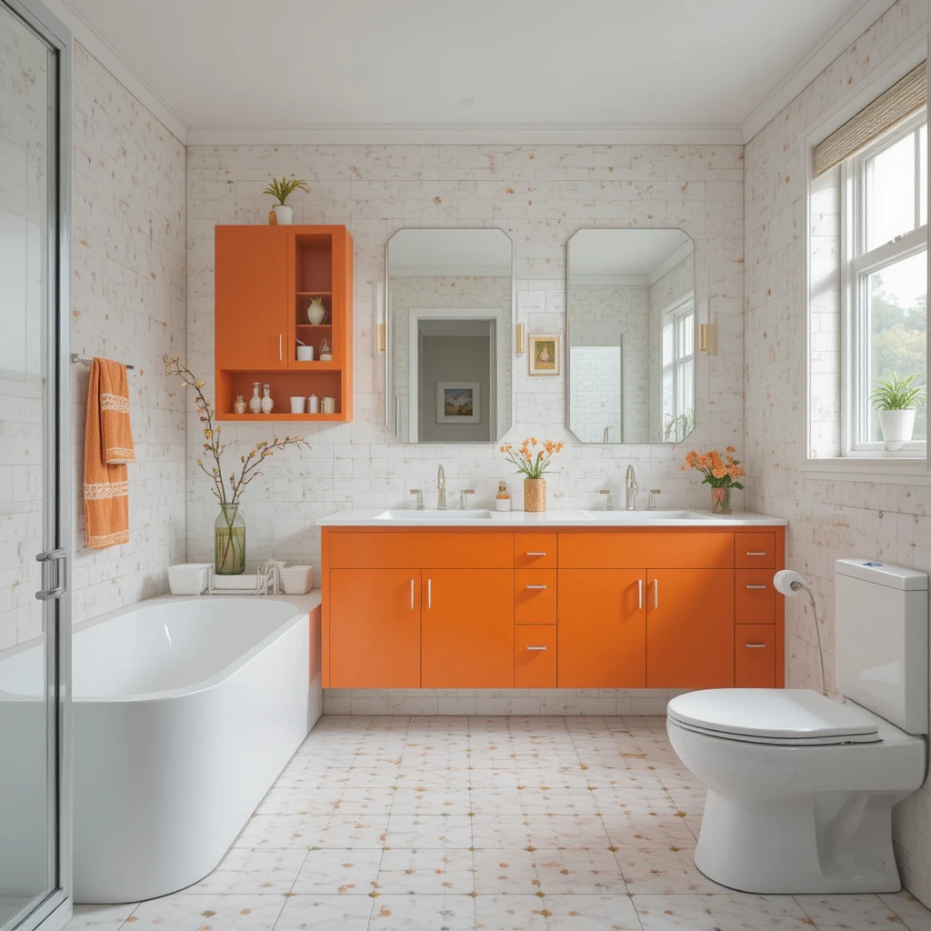 22 Stunning Orange Bathroom Ideas