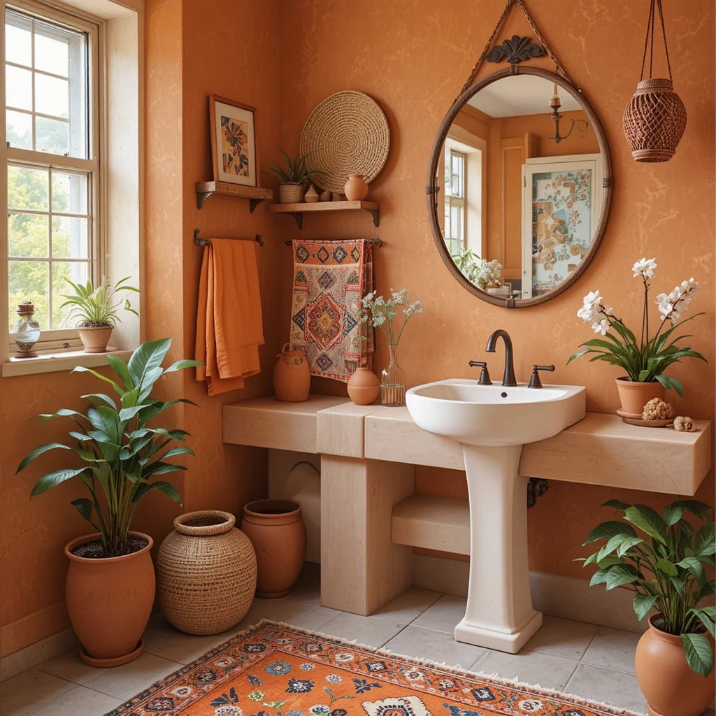 22 Stunning Orange Bathroom Ideas