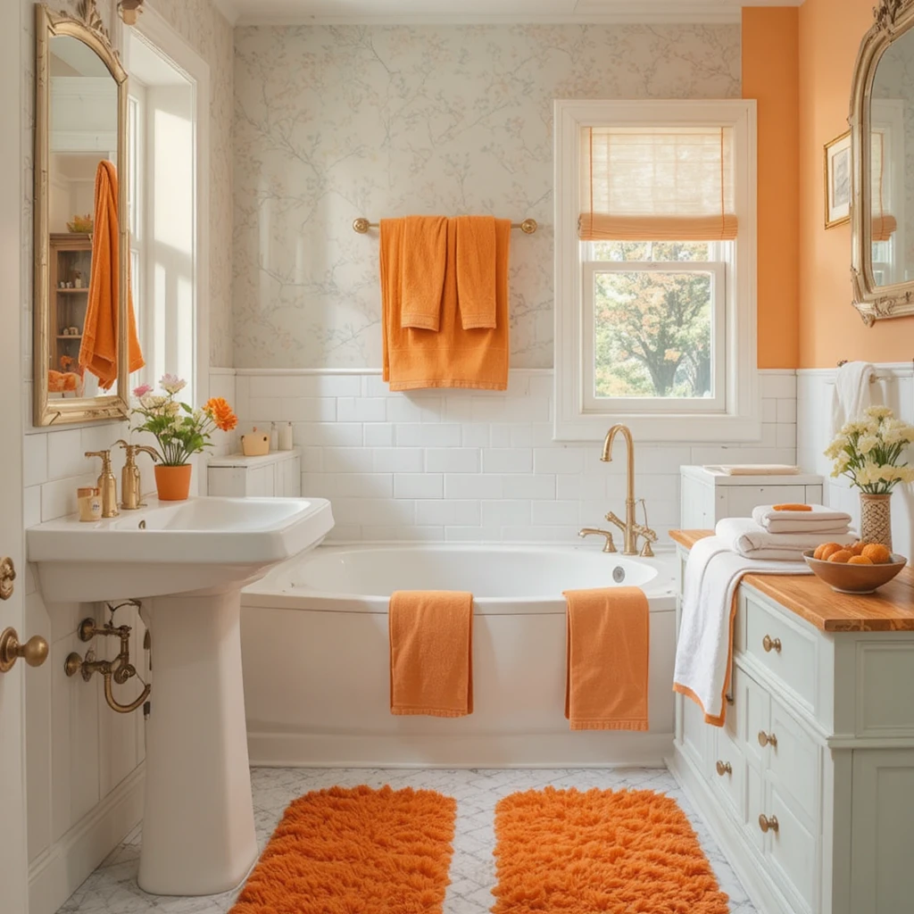22 Stunning Orange Bathroom Ideas