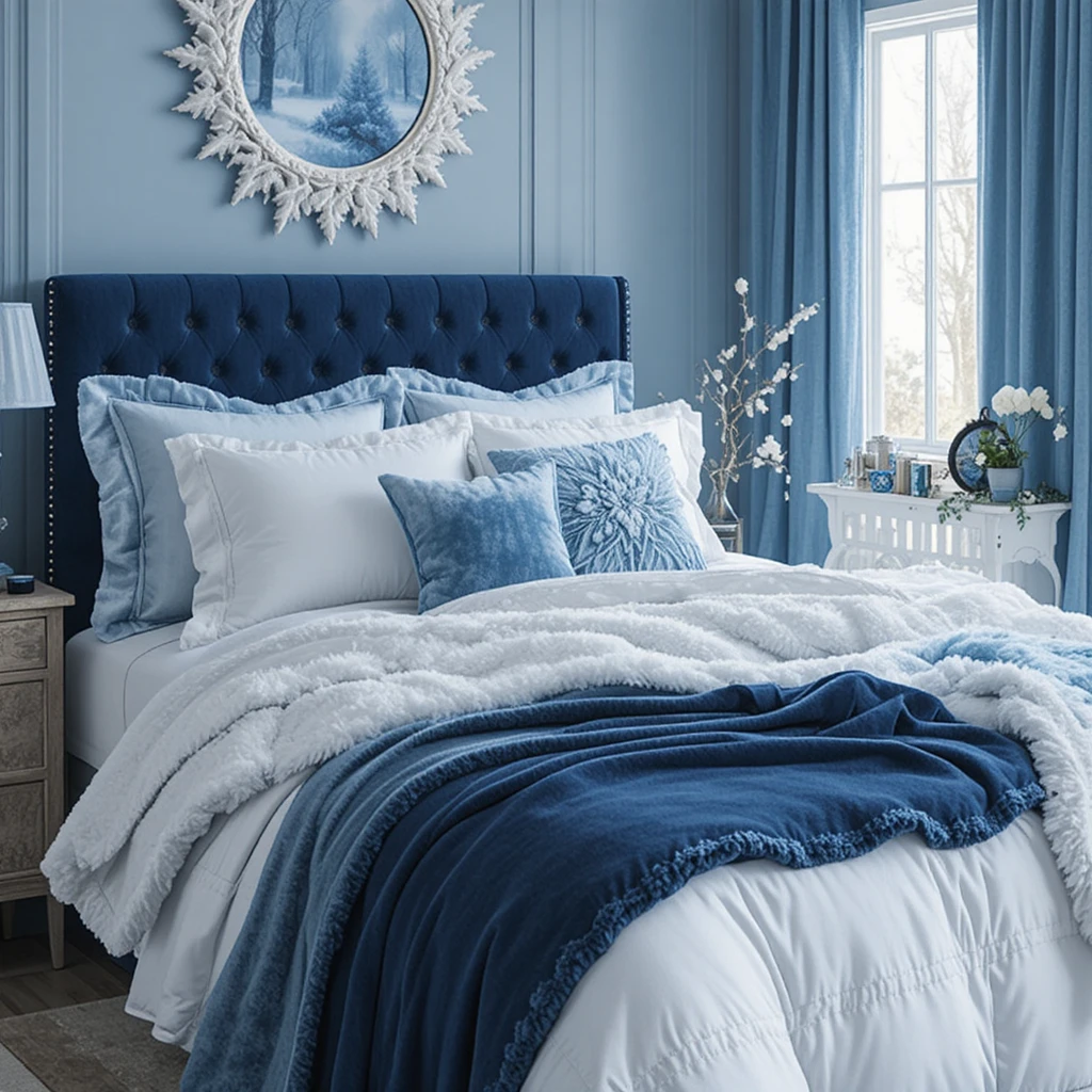  Blue Christmas Bedroom