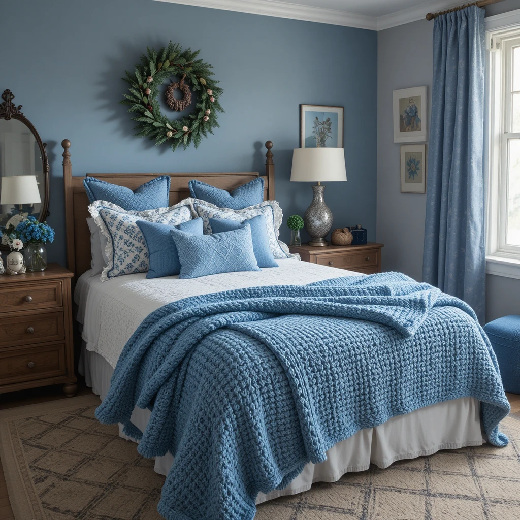  Blue Christmas Bedroom
