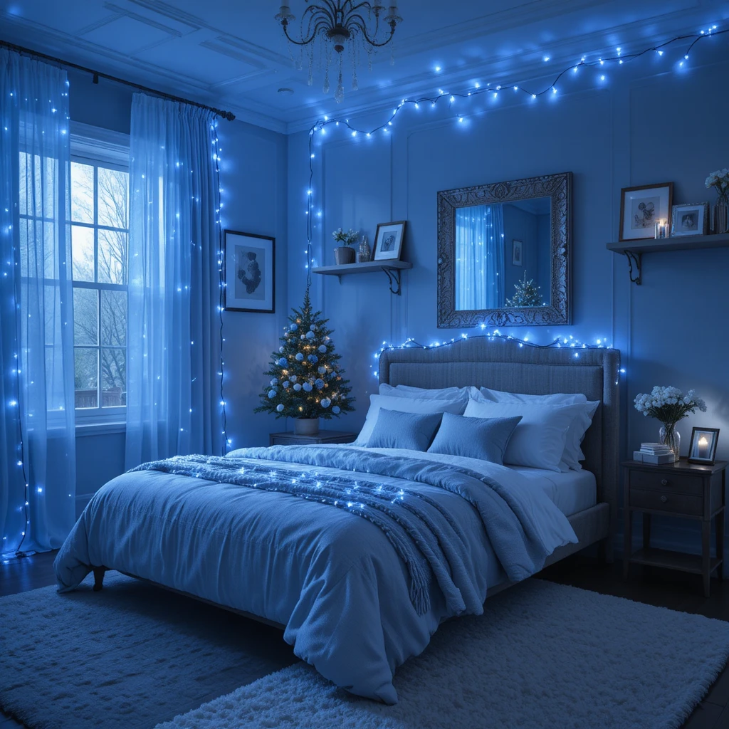  Blue Christmas Bedroom