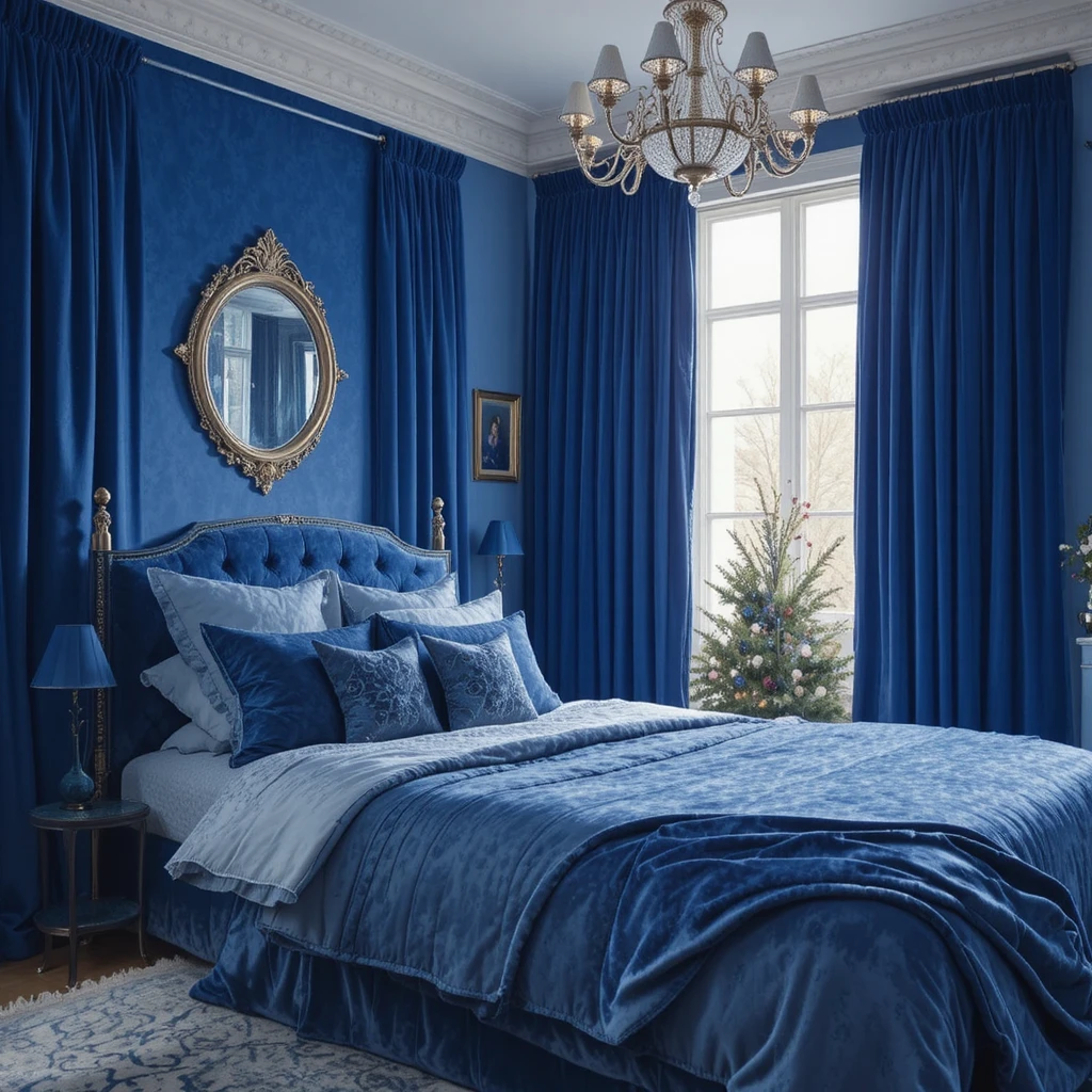 Blue Christmas Bedroom