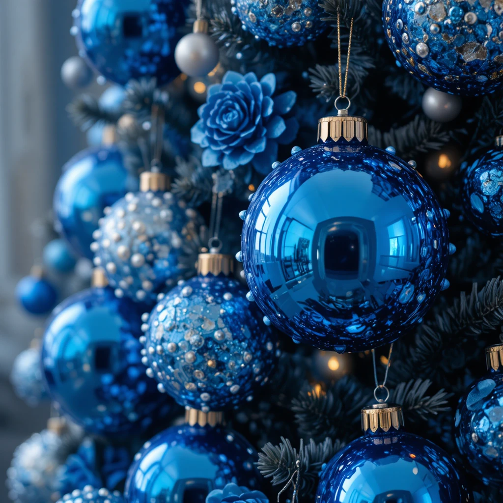 Blue Christmas Living Room Ideas
