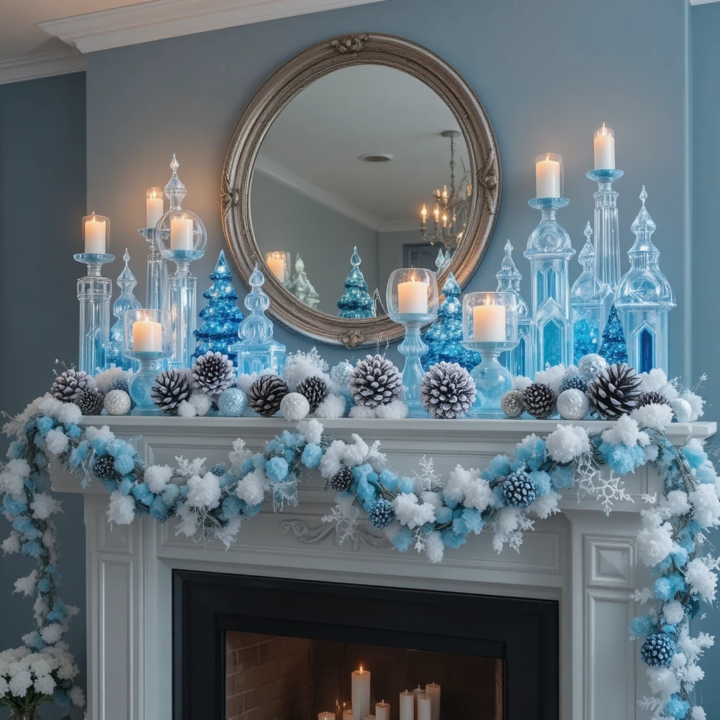 Blue Christmas Living Room Ideas