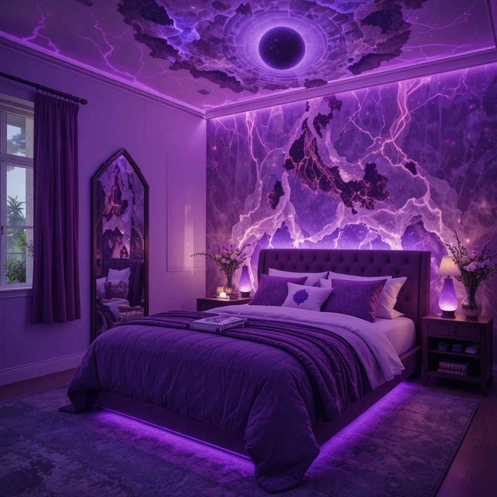 Purple Celestial Bedroom Ideas