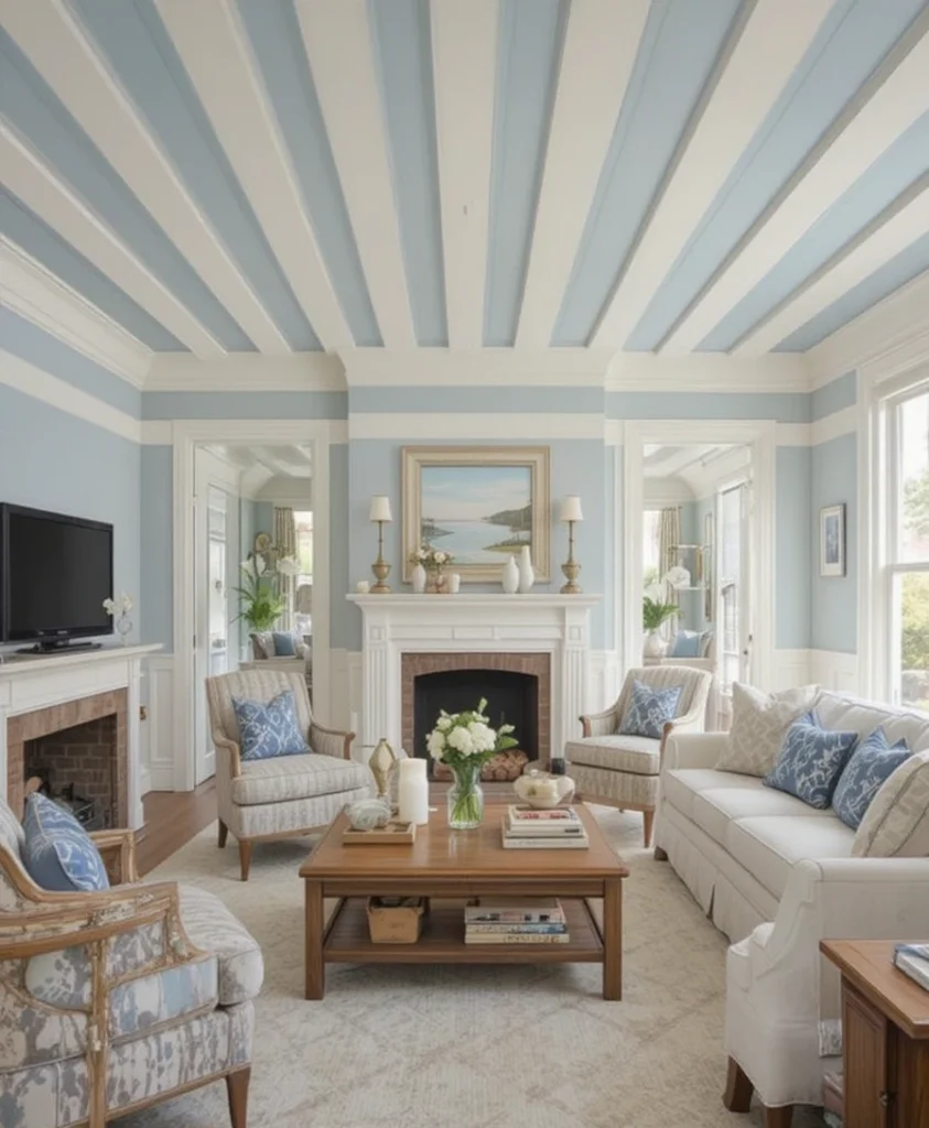 Stripey Ceiling Living Room Ideas 2026