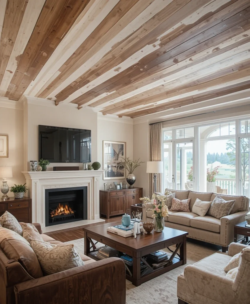 Stripey Ceiling Living Room Ideas 2026