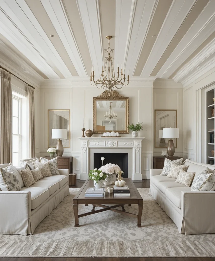 Stripey Ceiling Living Room Ideas 2026