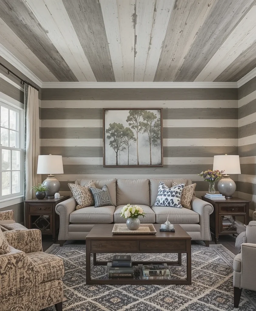 Stripey Ceiling Living Room Ideas 2026