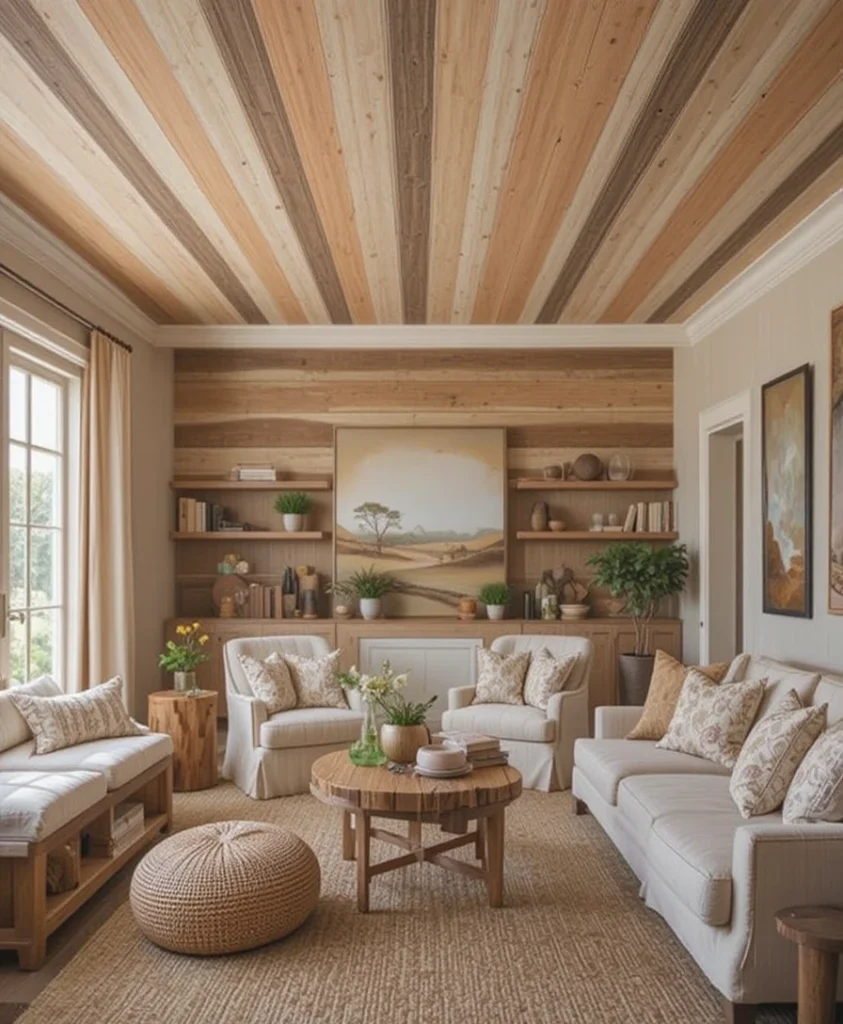Stripey Ceiling Living Room Ideas 2026