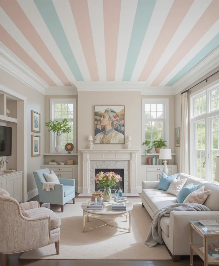 Stripey Ceiling Living Room Ideas 2026