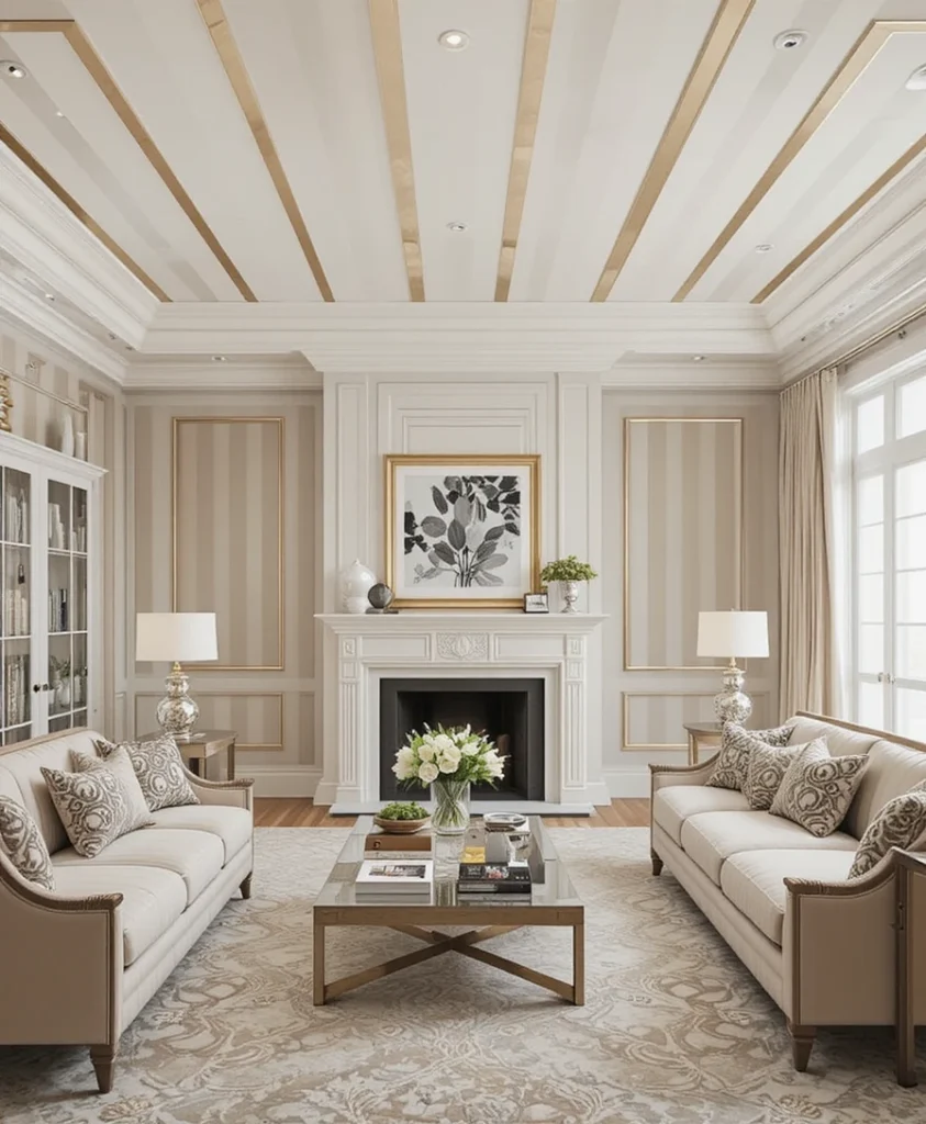 Stripey Ceiling Living Room Ideas 2026