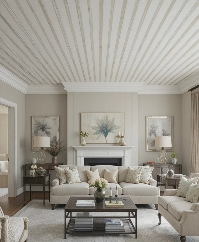 Stripey Ceiling Living Room Ideas 2026