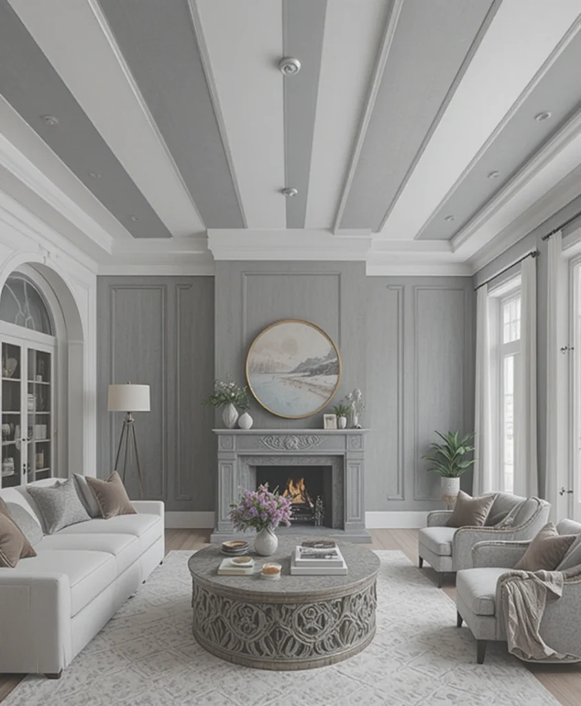 Stripey Ceiling Living Room Ideas 2026