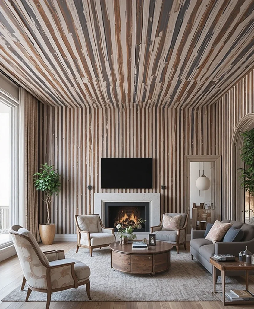 Stripey Ceiling Living Room Ideas 2026
