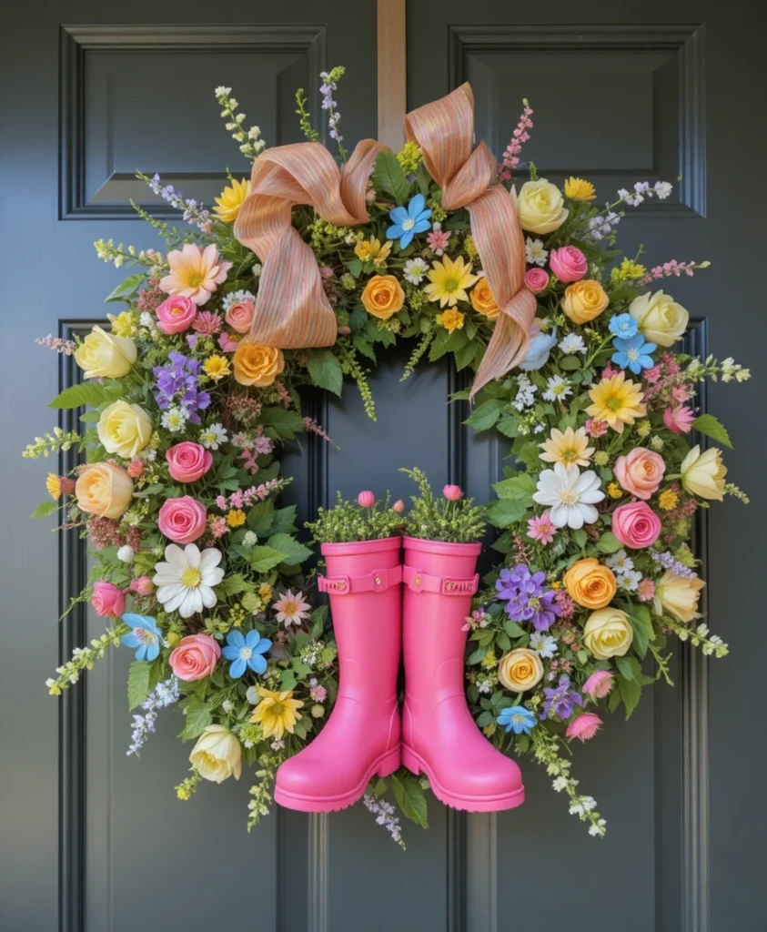 Spring Wreath Front Door