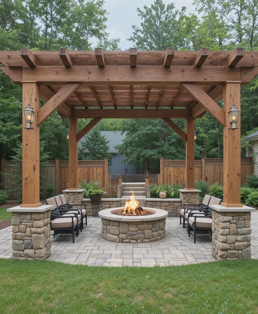 Fire Pit Pergola Design