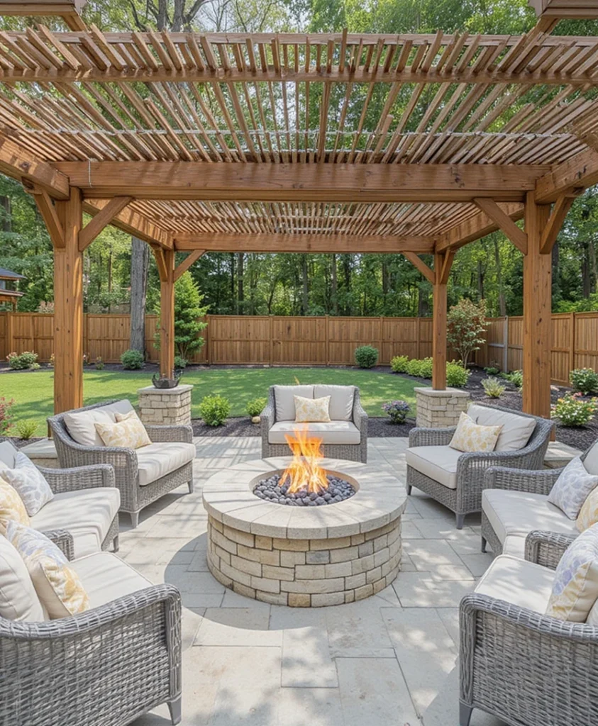 Fire Pit Pergola Design