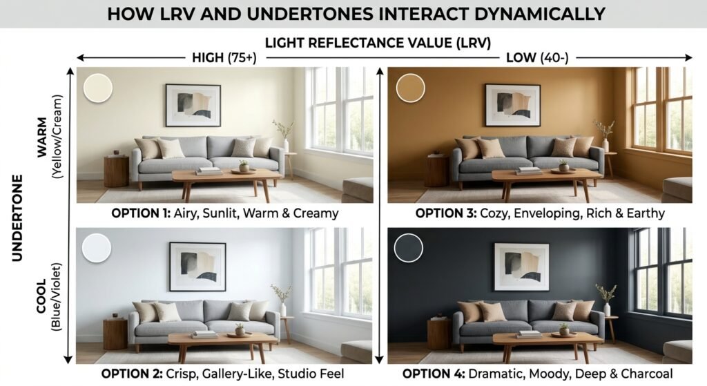 LRV and undertone paints interactions